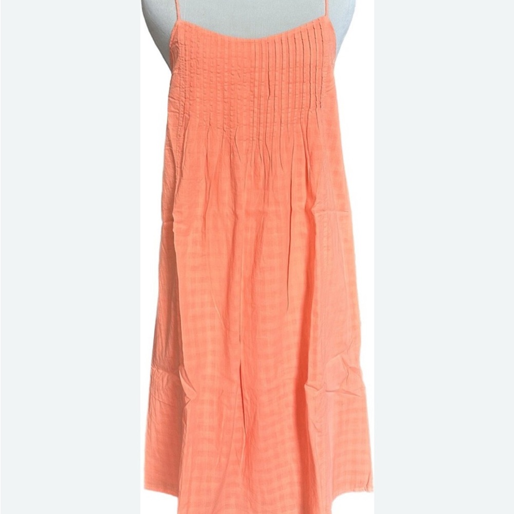 J. Crew Neon Coral Pintuck Sundress Sz 4